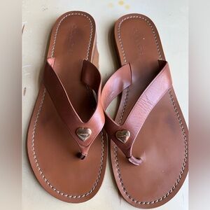 Coach leather flip-flops